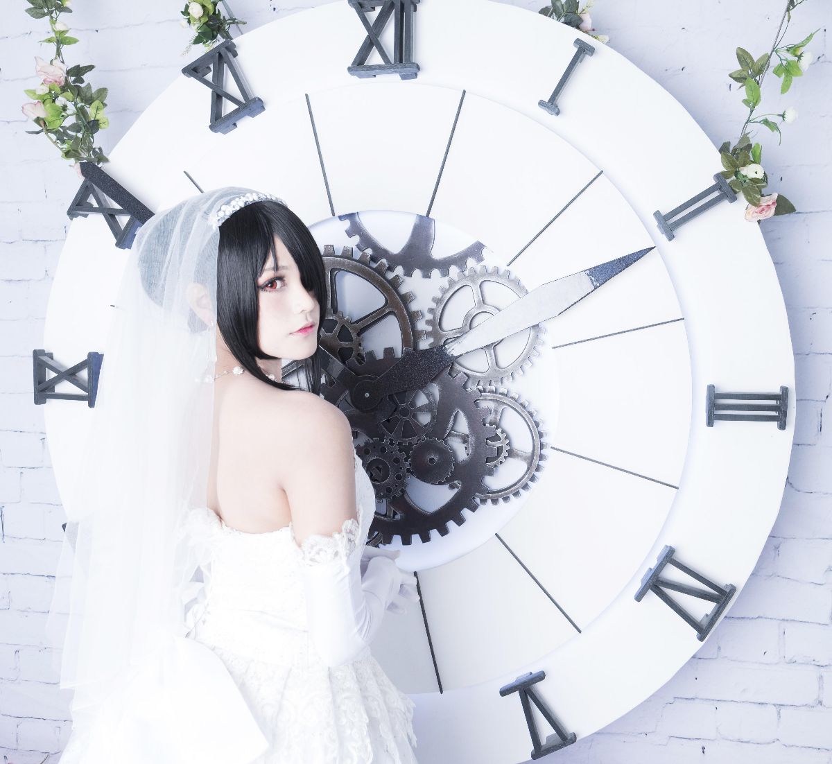 《(DATE A LIVE》狂三花嫁C O S P L A Y