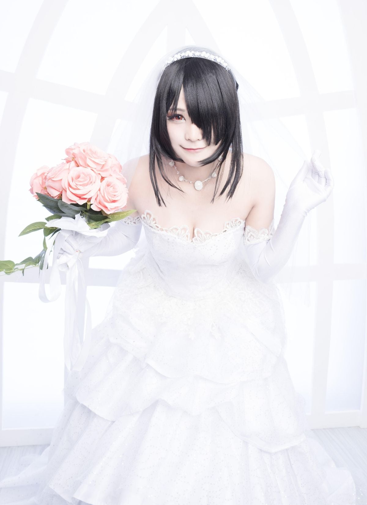《(DATE A LIVE》狂三花嫁C O S P L A Y