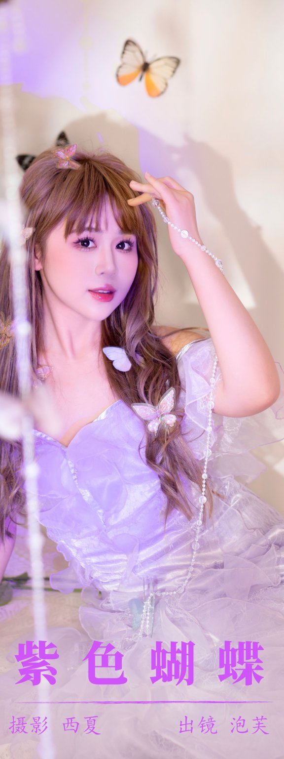 紫色蝴蝶 泡芙小方