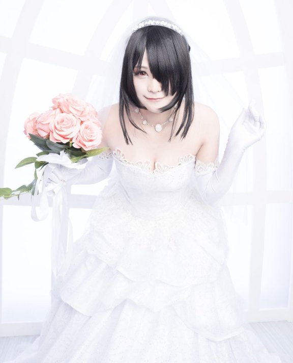 《(DATE A LIVE》狂三花嫁C O S P L A Y
